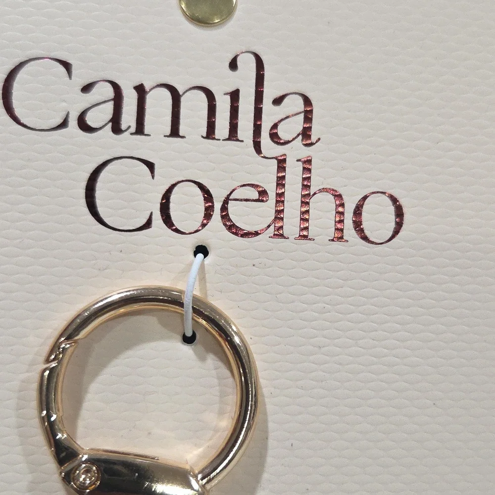 🤎▪️Camila Coelho ▪️Purple/Brown  Genuine Leather Flower Key Holder Bag Charm